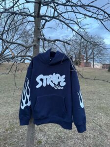 Stripe BlueBerry Hoodie